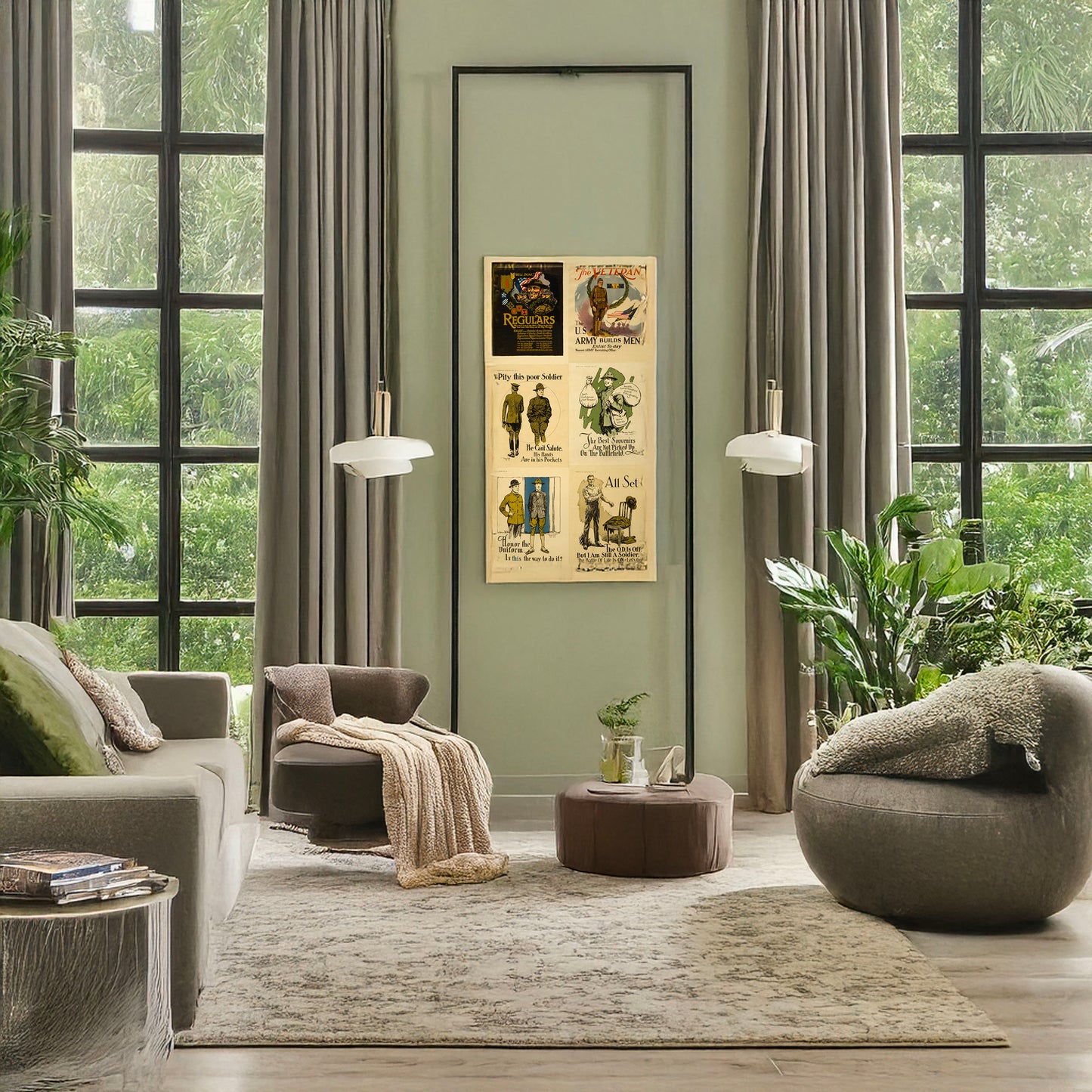 A picture of All set. The O.D. is off, but I am still a soldier. The battle of life is on - let's go!, a mockup of the print leaning against a wall
