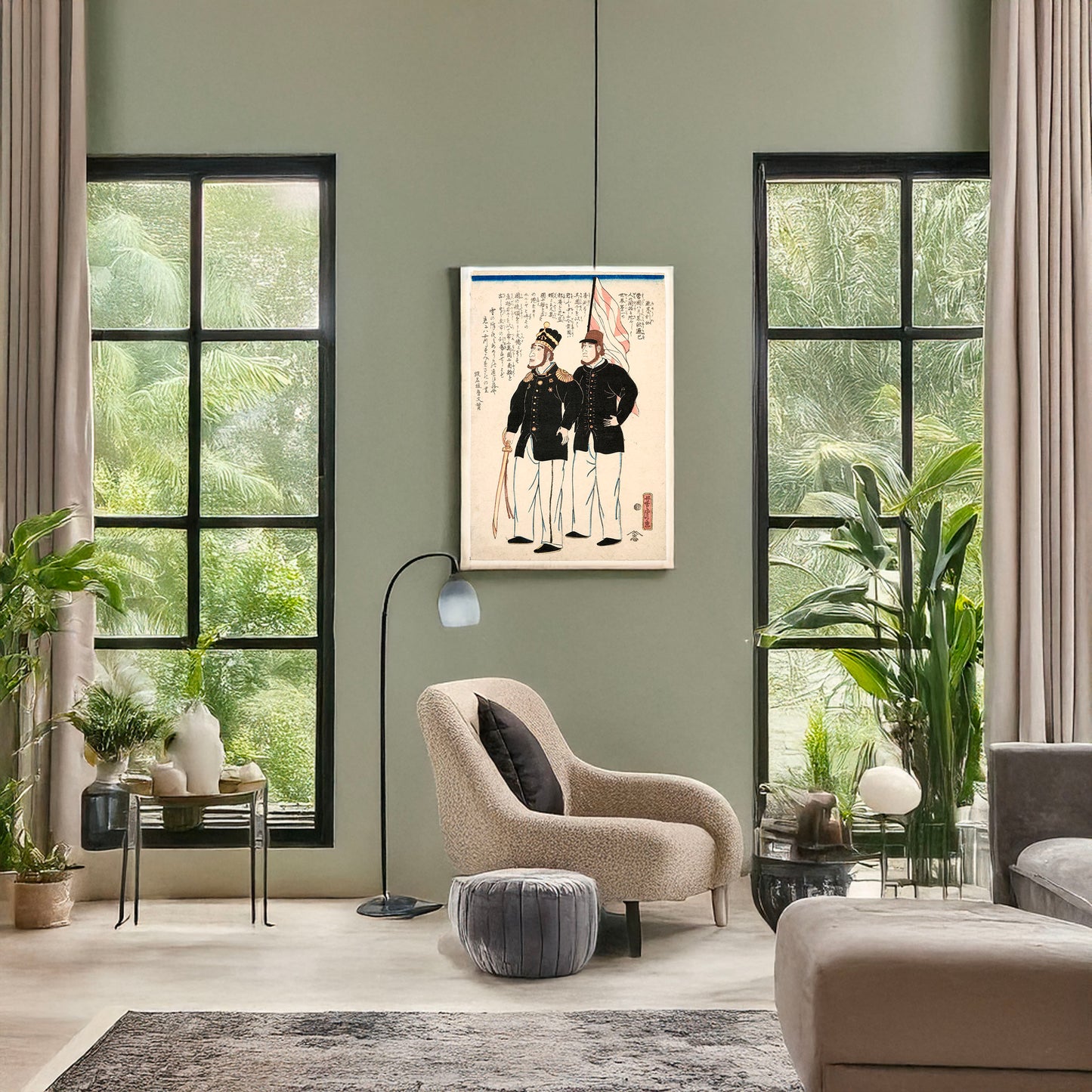 A picture of Amerika, a mockup of the print leaning against a wall