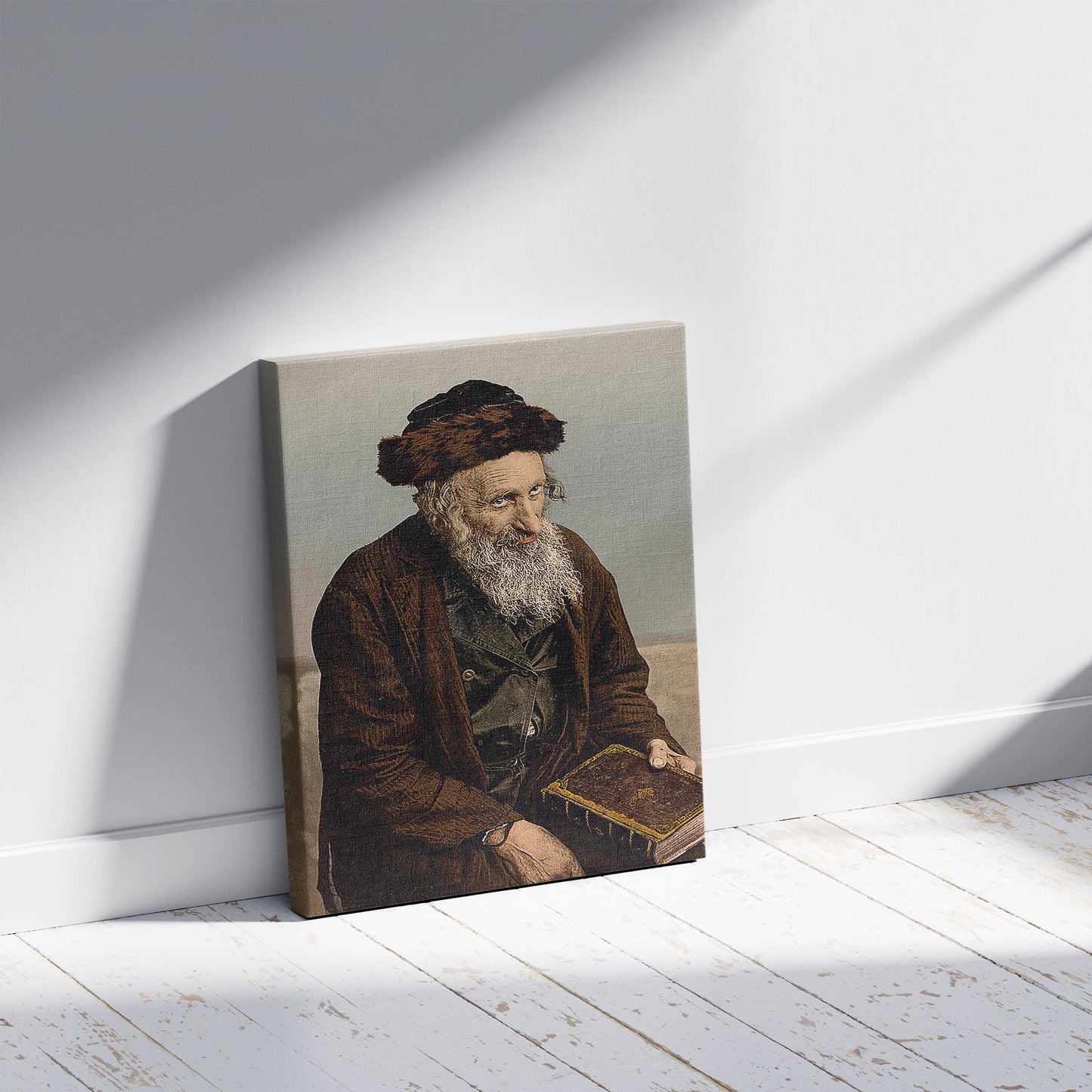 A picture of An Israelite, Jerusalem, Holy Land, a mockup of the print leaning against a wall