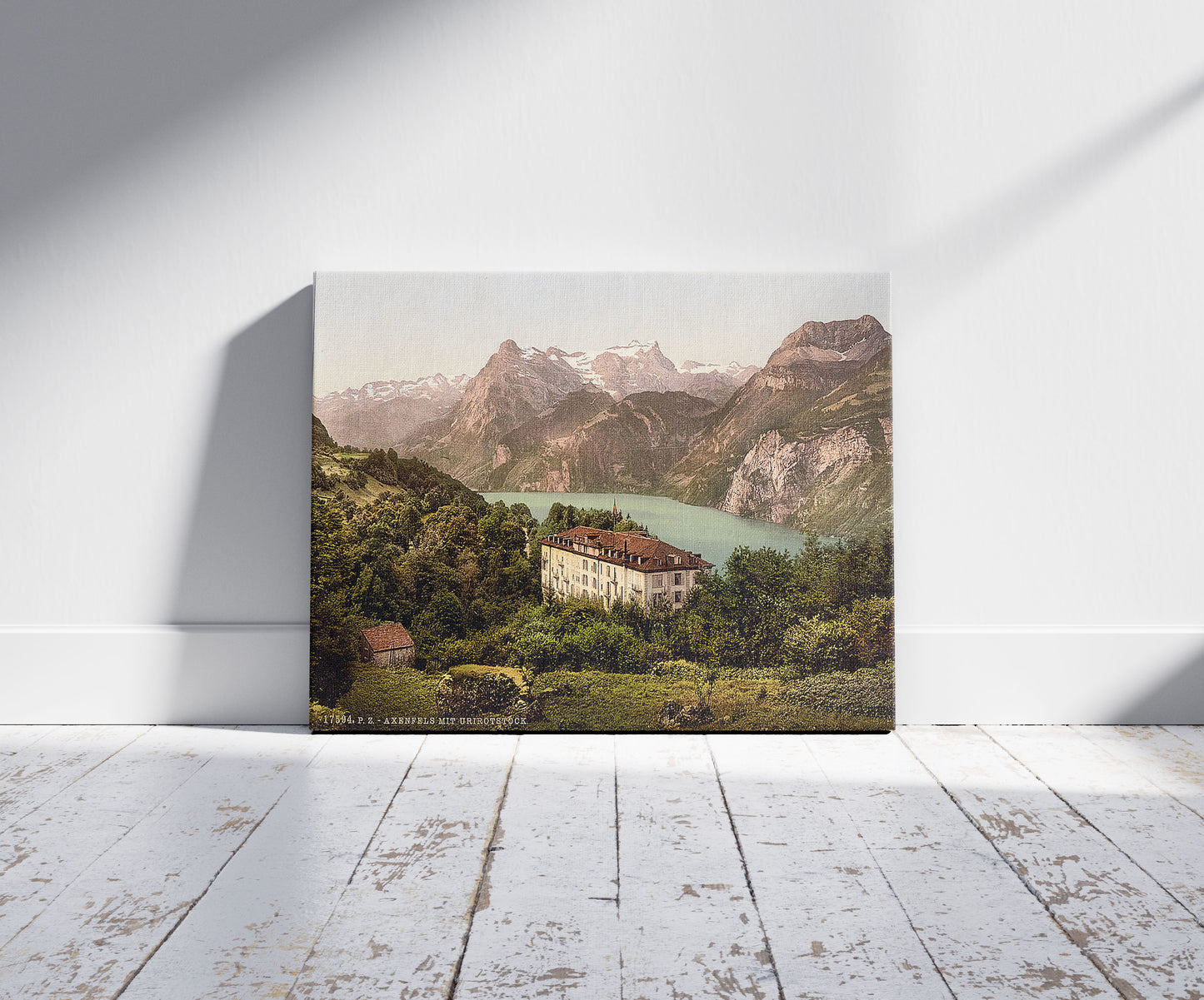 A picture of Axenfels, with Urirothstock, (i.e., Urirotstock), Lake Lucerne, Switzerland