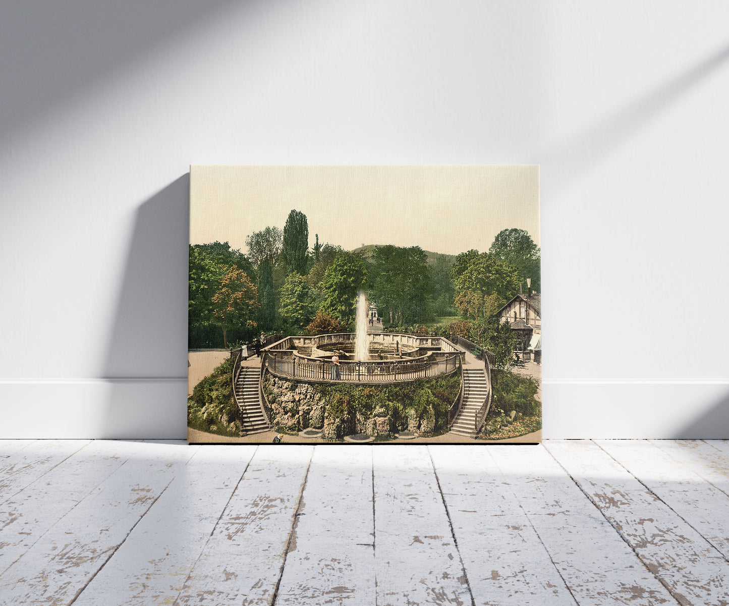 A picture of Bad Neuheim (i.e. Bad Nauheim), the Great Fountain, Hesse-Nassau, Germany