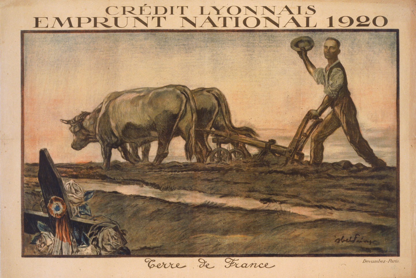 A picture of Crédit Lyonnais. Emprunt National 1920. Terre de France