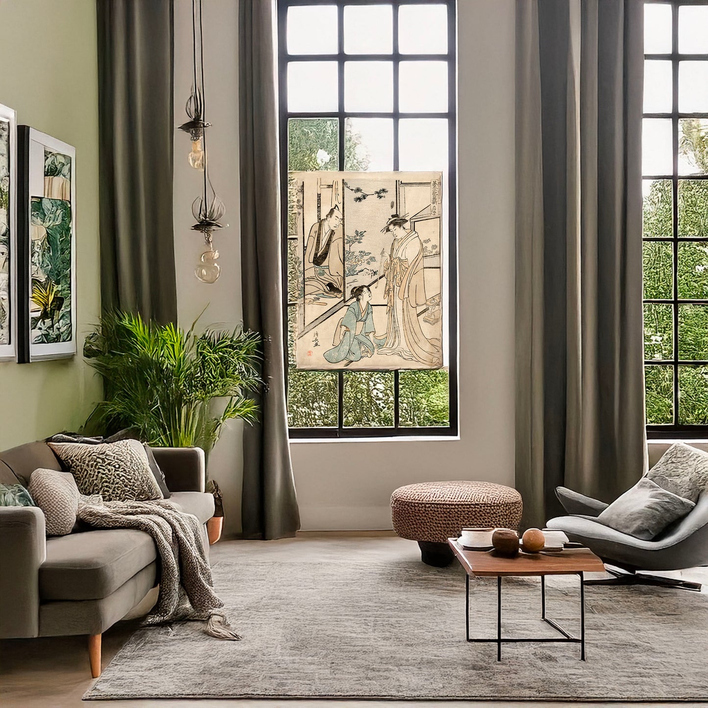 A picture of Daifukuya no dan, a mockup of the print leaning against a wall