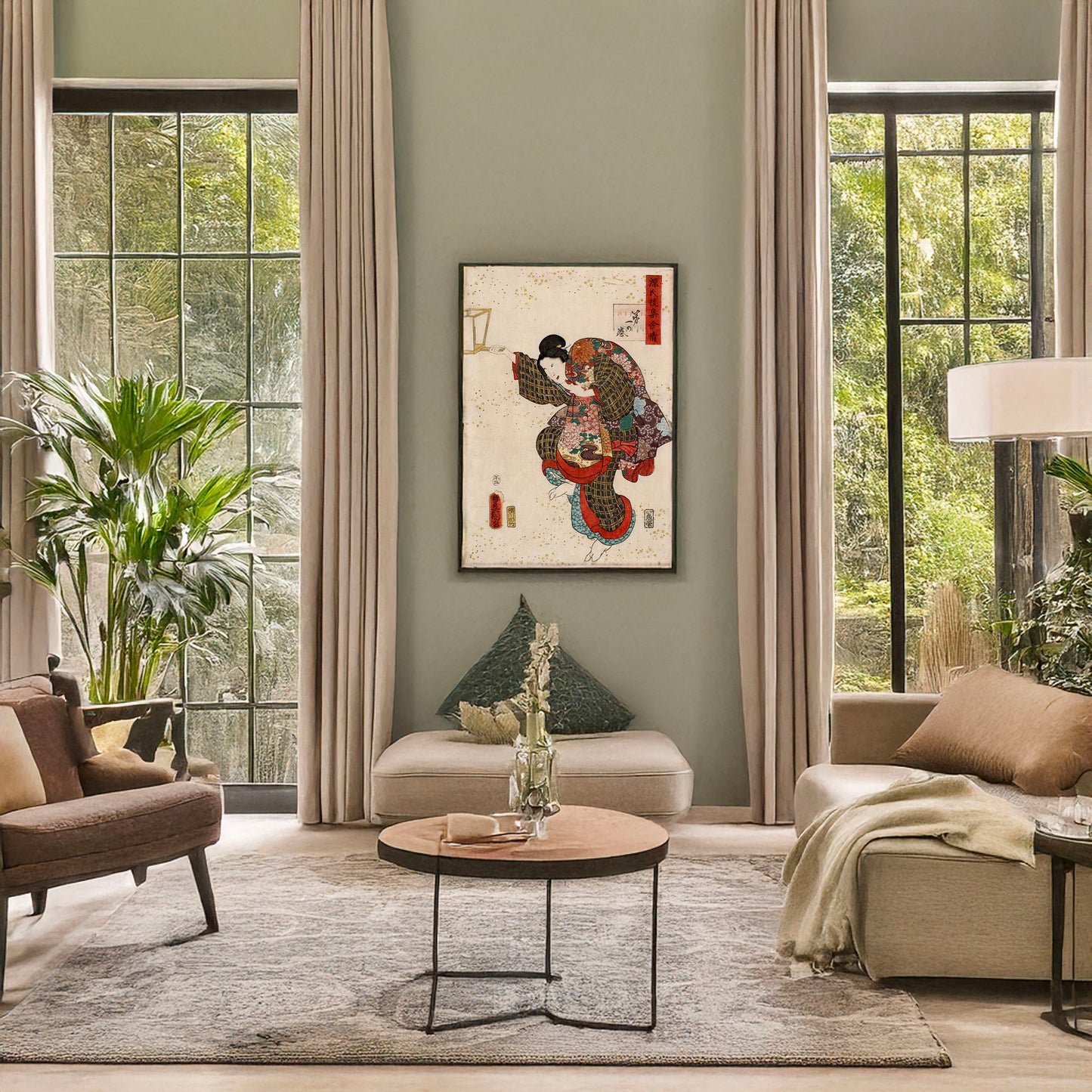 A picture of Daiichi no maki, a mockup of the print leaning against a wall