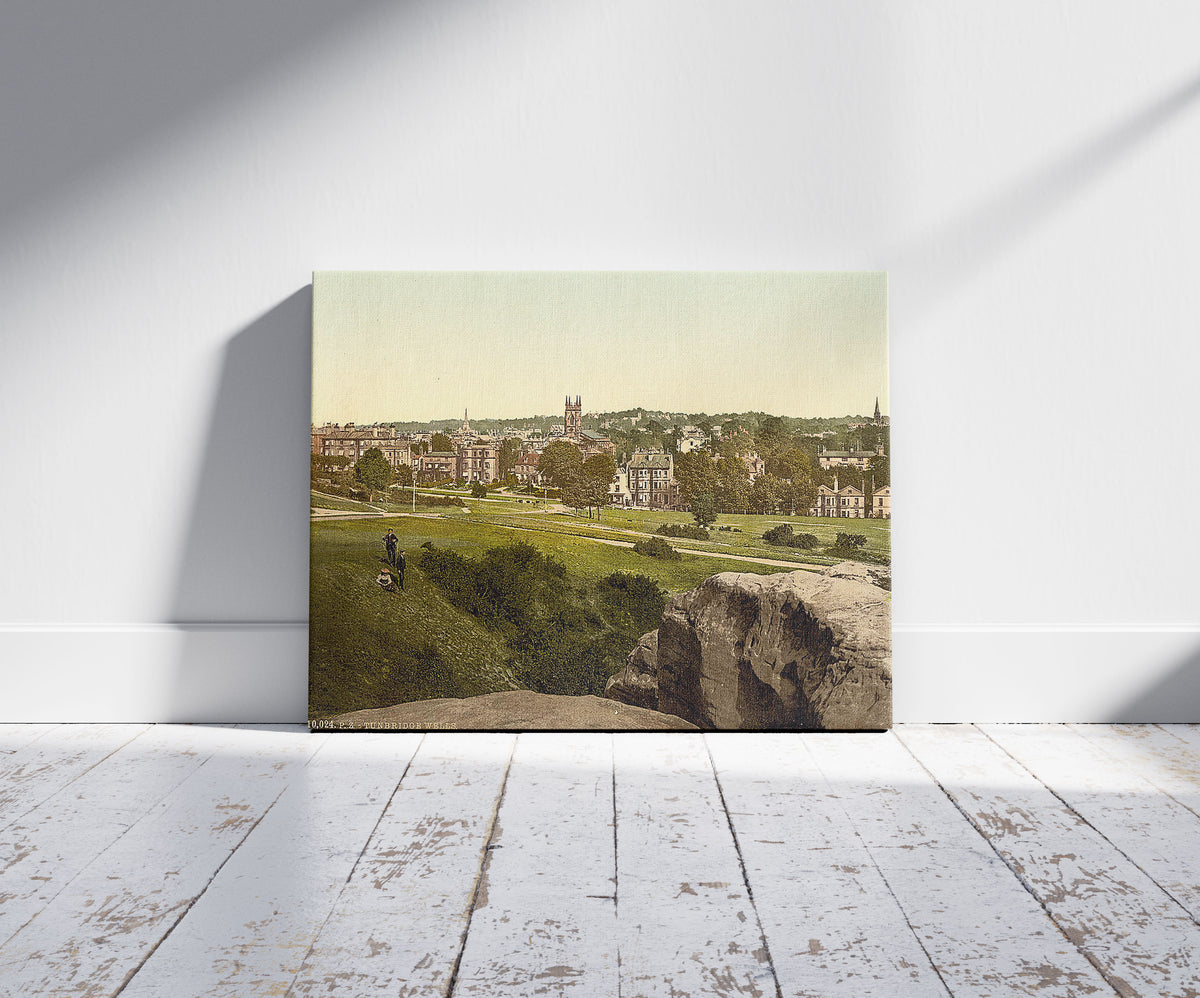 A picture of From Mount Ephraim, Tunbridge Wells, England, a mockup of the print leaning against a wall