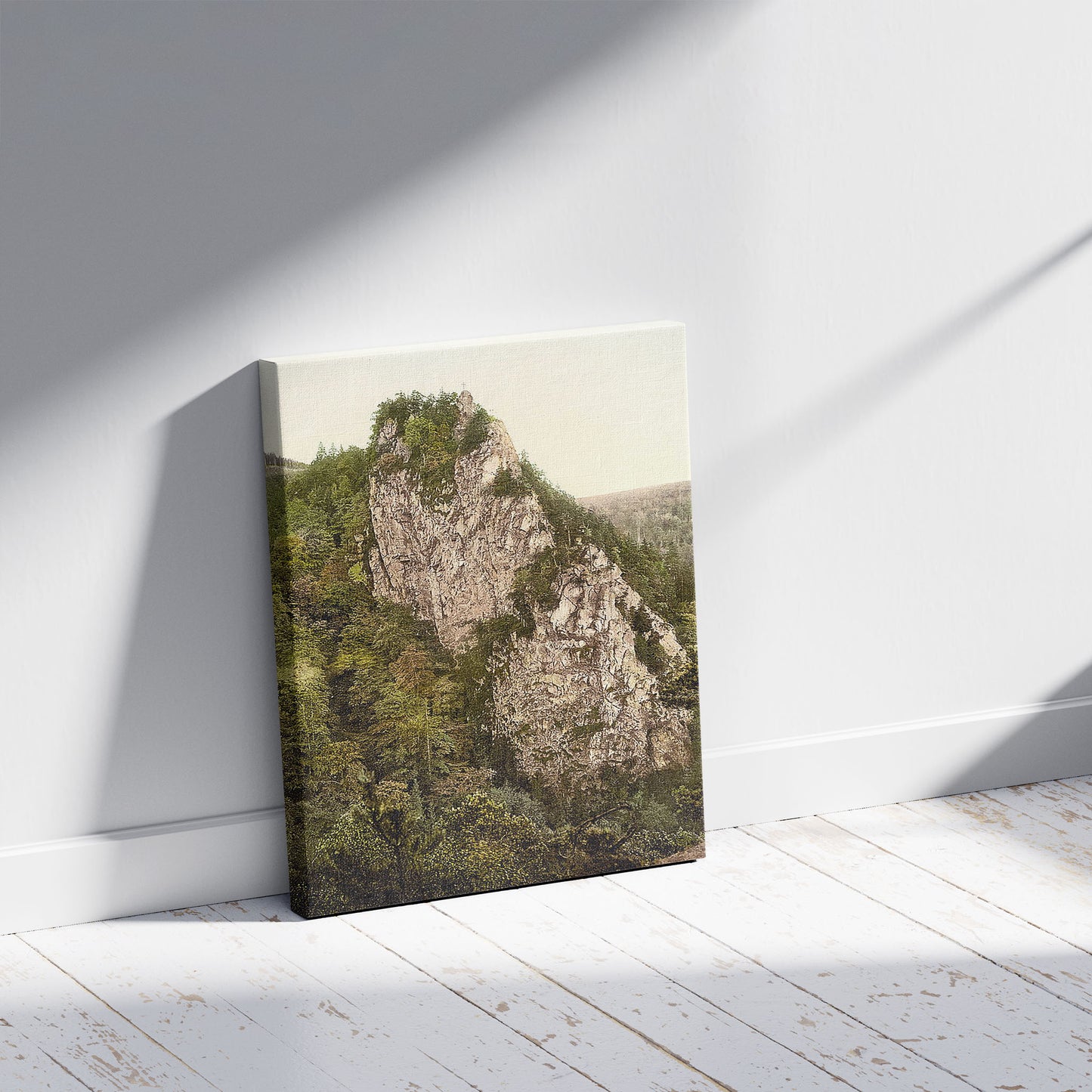 A picture of General view, Ilsestein, Hartz, Germany, a mockup of the print leaning against a wall