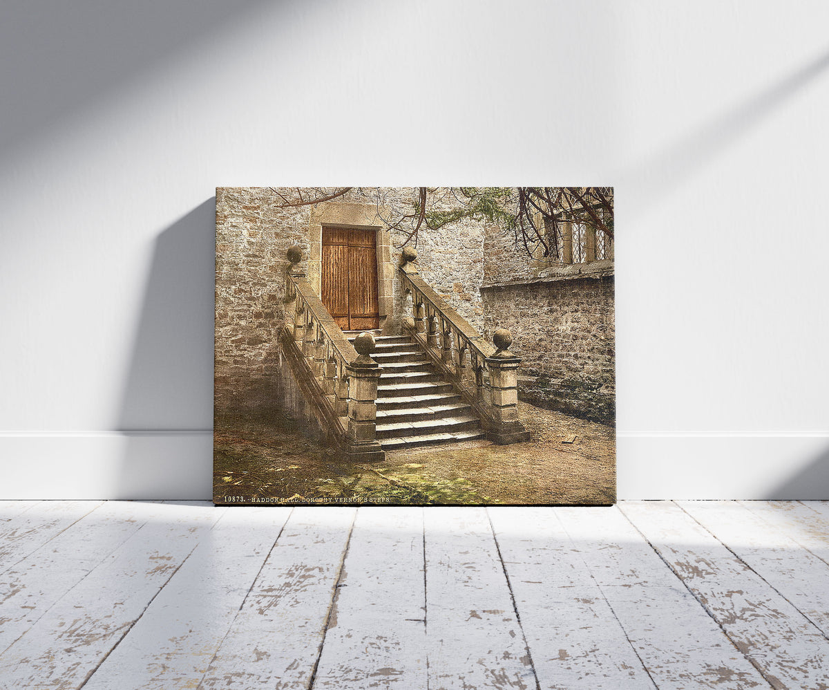 A picture of Haddon Hall, Dorothy Vernon's Steps, Derbyshire, England