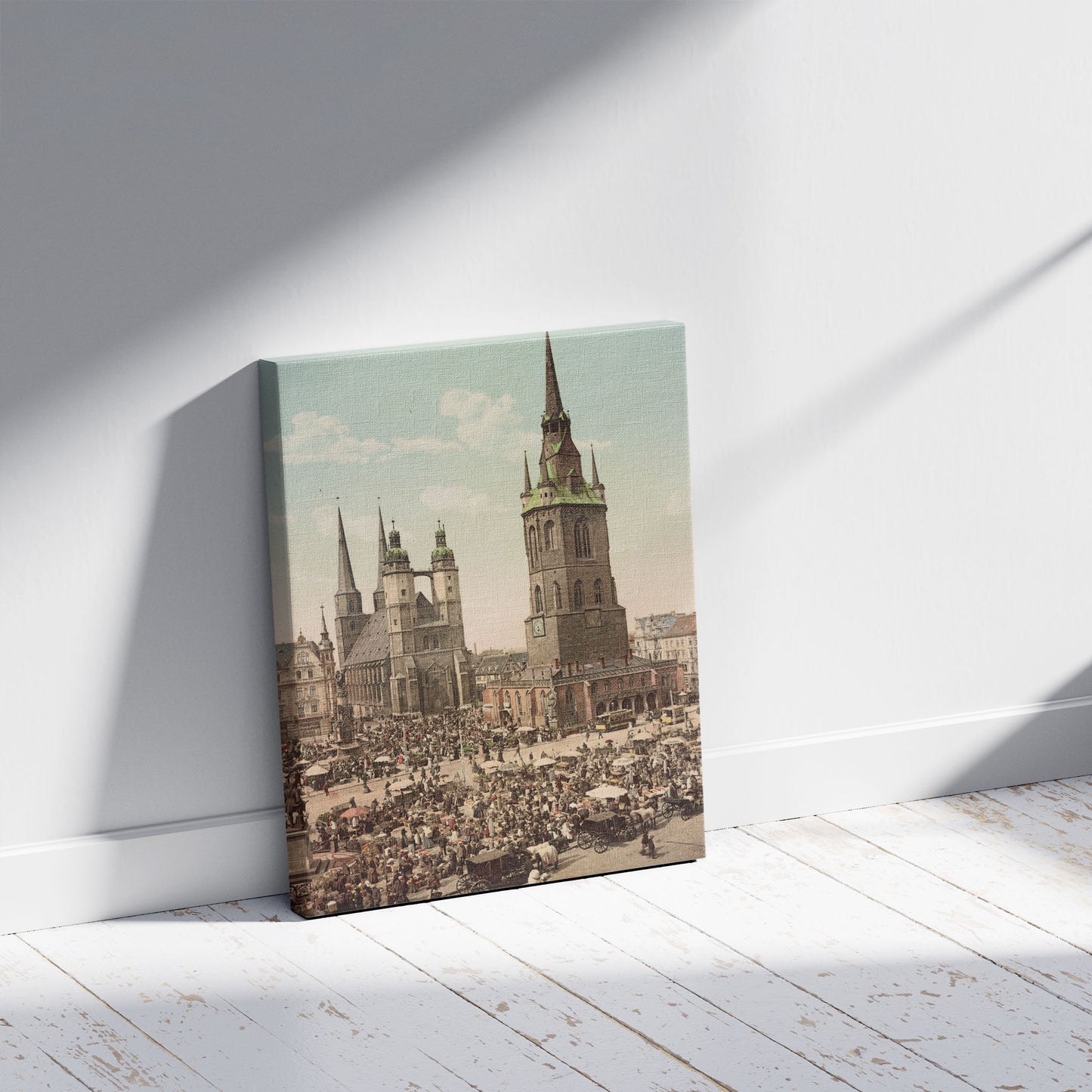 A picture of Halle A. D. S., a mockup of the print leaning against a wall