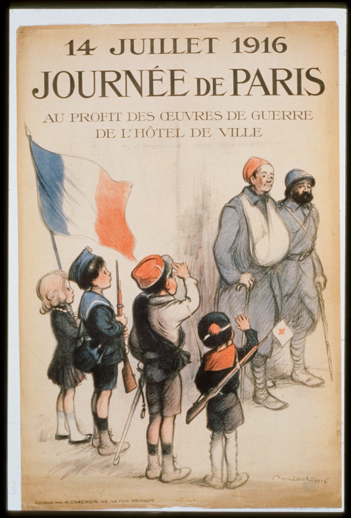 A picture of Journée de Paris. 14 Juillet 1916. Au profit des oeuvres de guerre de l'Hôtel de Ville