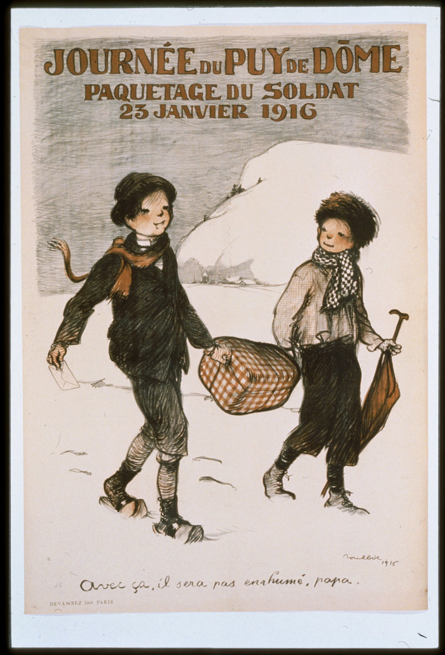 A picture of Journée du Puy de Döme. Paquetage du soldat. 23 Janvier 1916