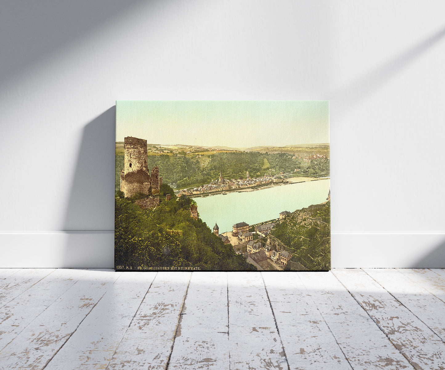 A picture of Katz Castle, Goarshausen (i.e., Sankt Goarshausen), the Rhine, Germany