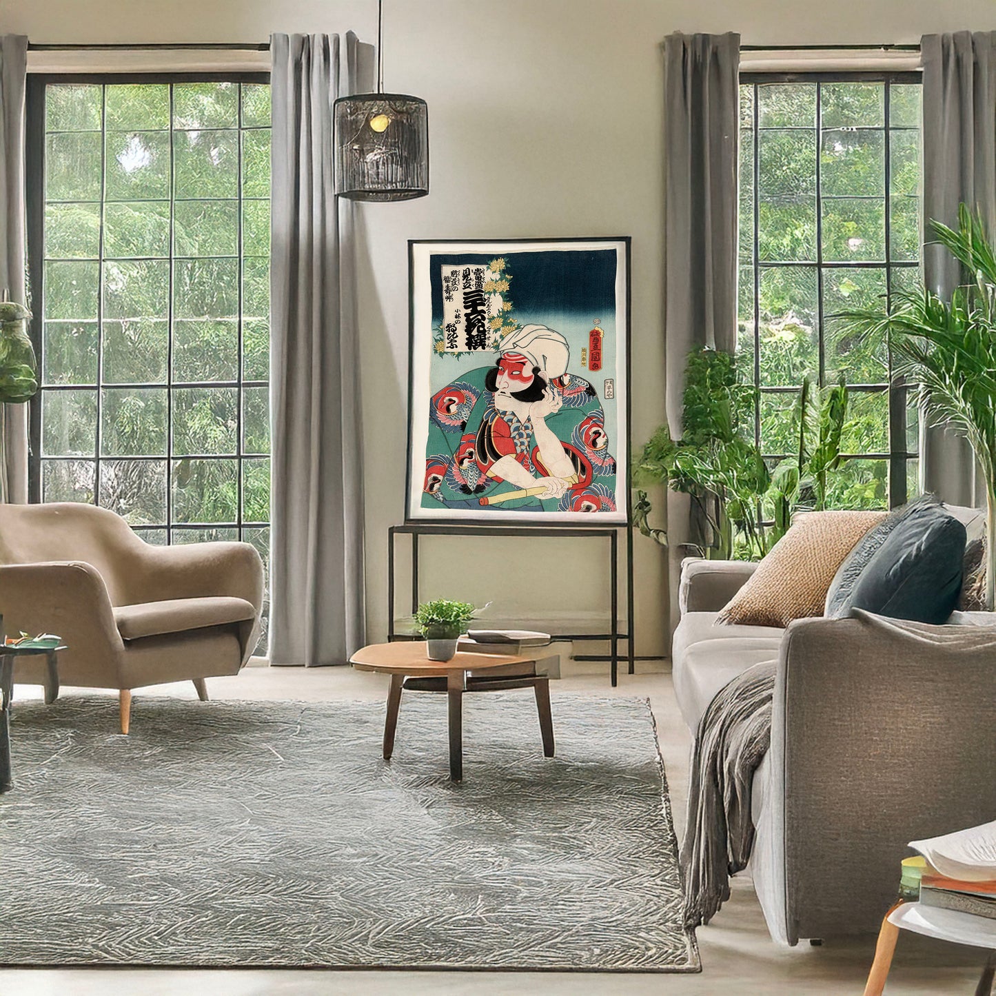 A picture of Kobayashi no asahina, a mockup of the print leaning against a wall
