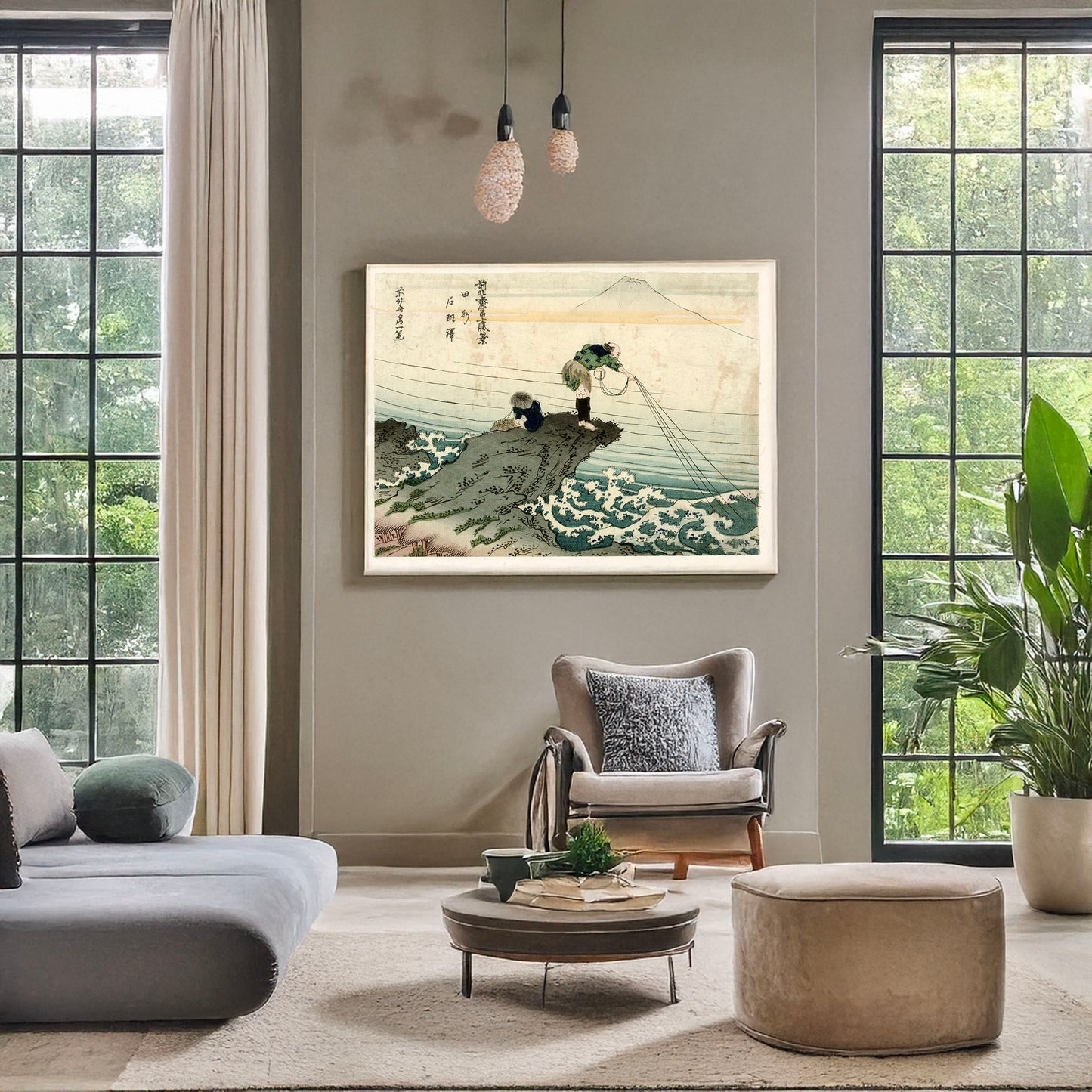 A picture of Kōshū kajikazawa, a mockup of the print leaning against a wall