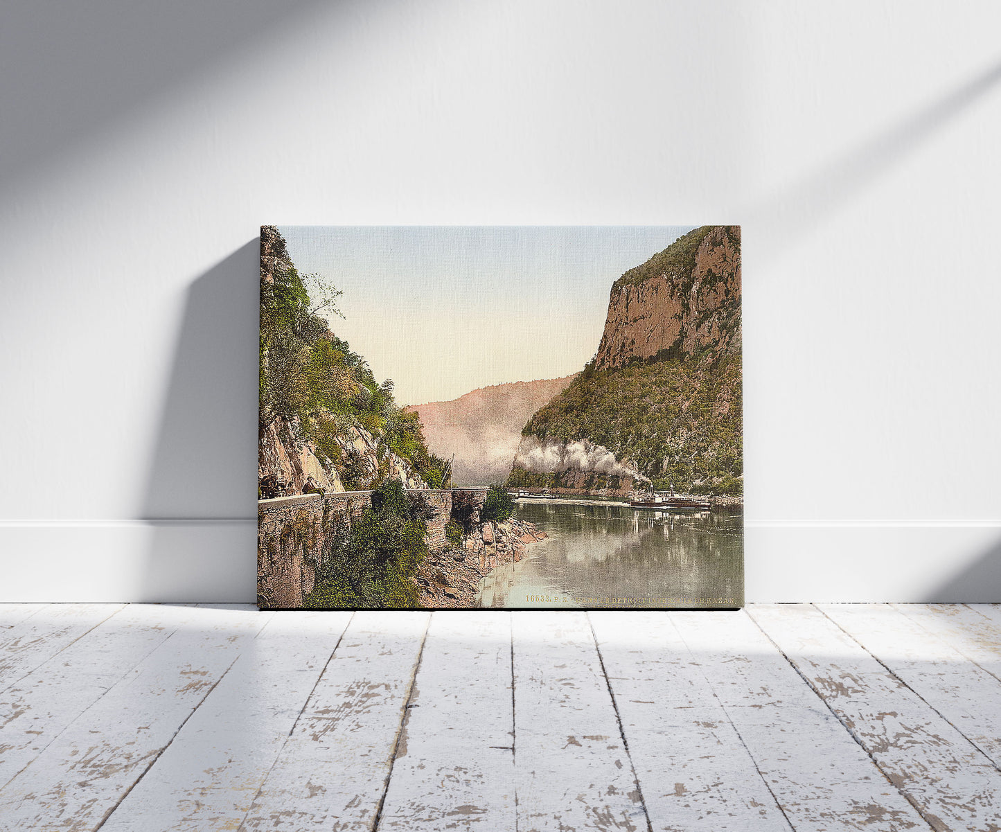 A picture of Lower Kasanenge, Kasanenge, Austro-Hungary, a mockup of the print leaning against a wall