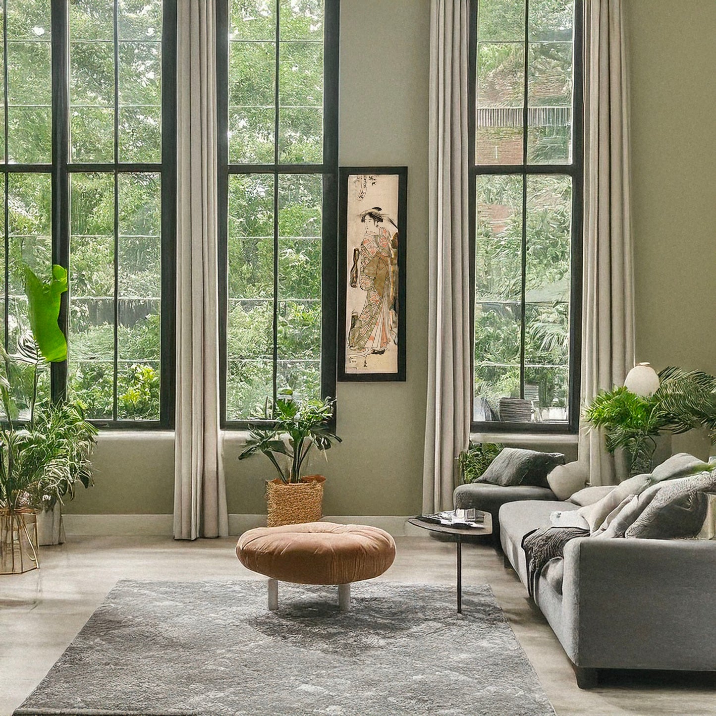 A picture of Matsubaya uchi Utahime, a mockup of the print leaning against a wall