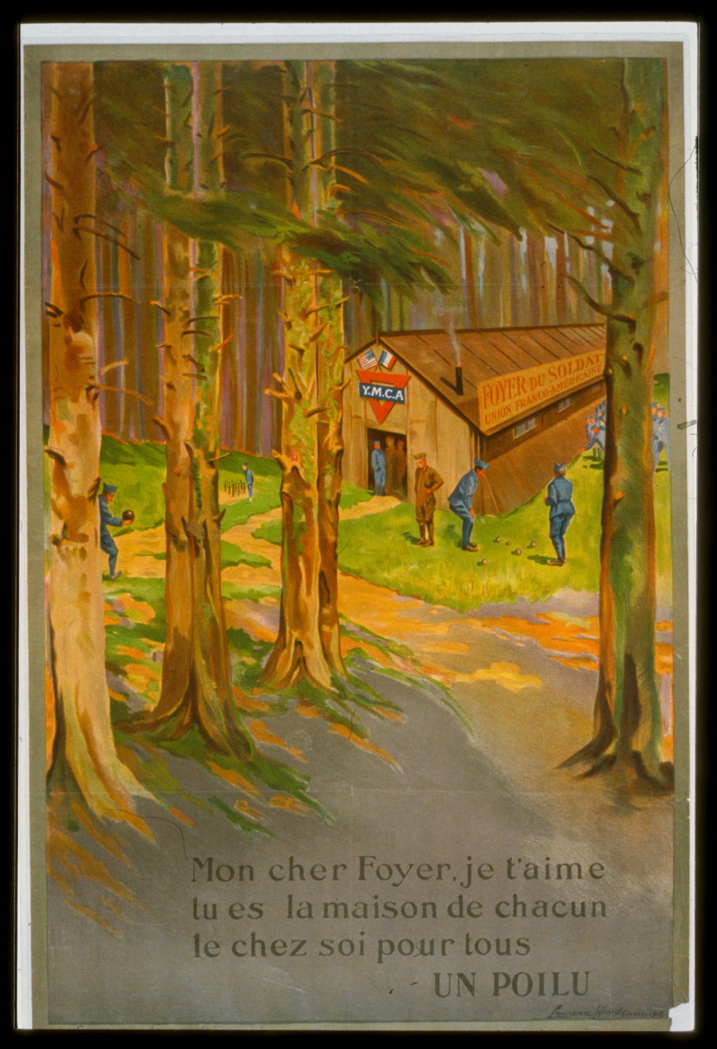 A picture of Mon cher foyer, je t'aime tu es la maison de chacun le chez soi pour tous -- un poilu