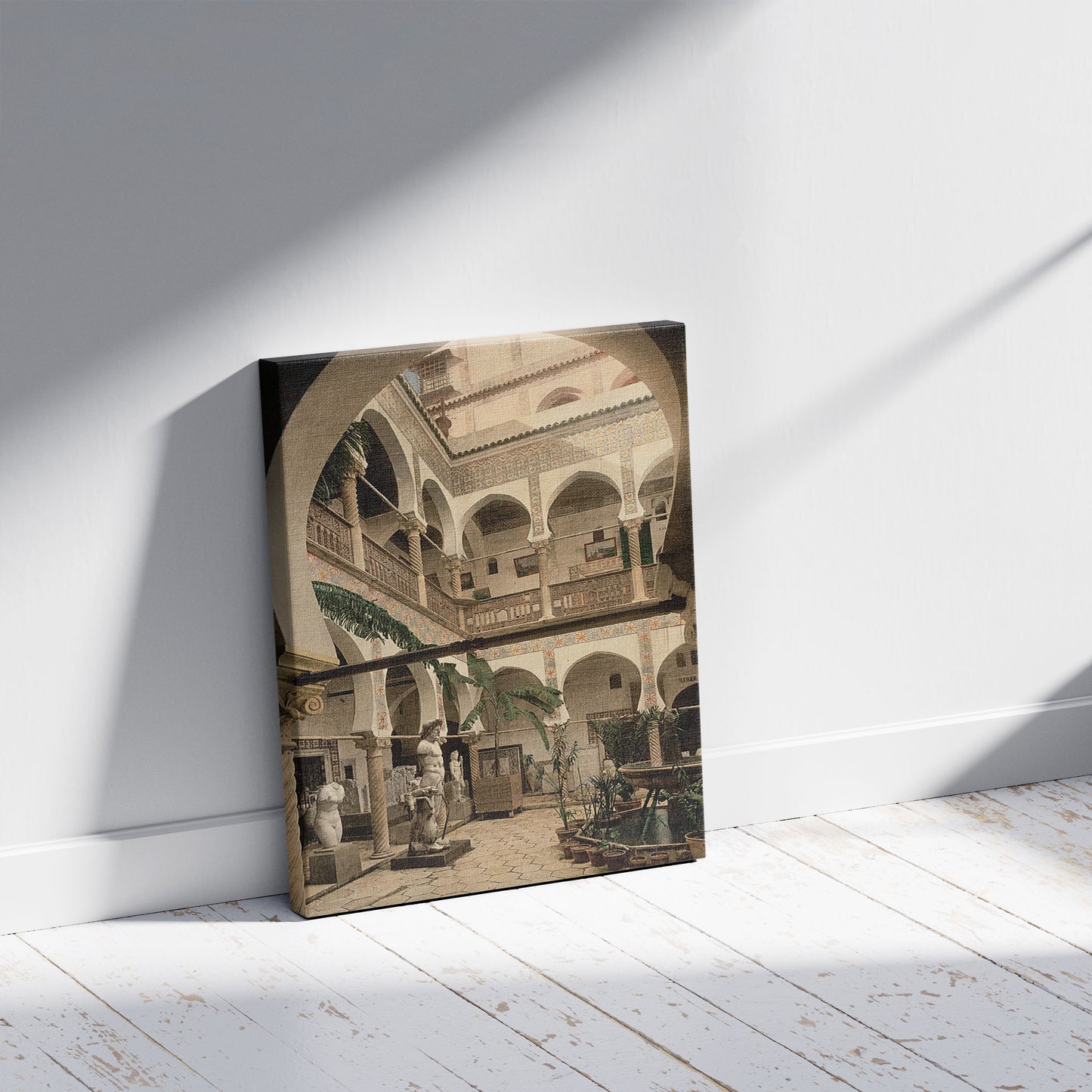 A picture of Museum: entrance hall, II, Algiers, Algeria, a mockup of the print leaning against a wall