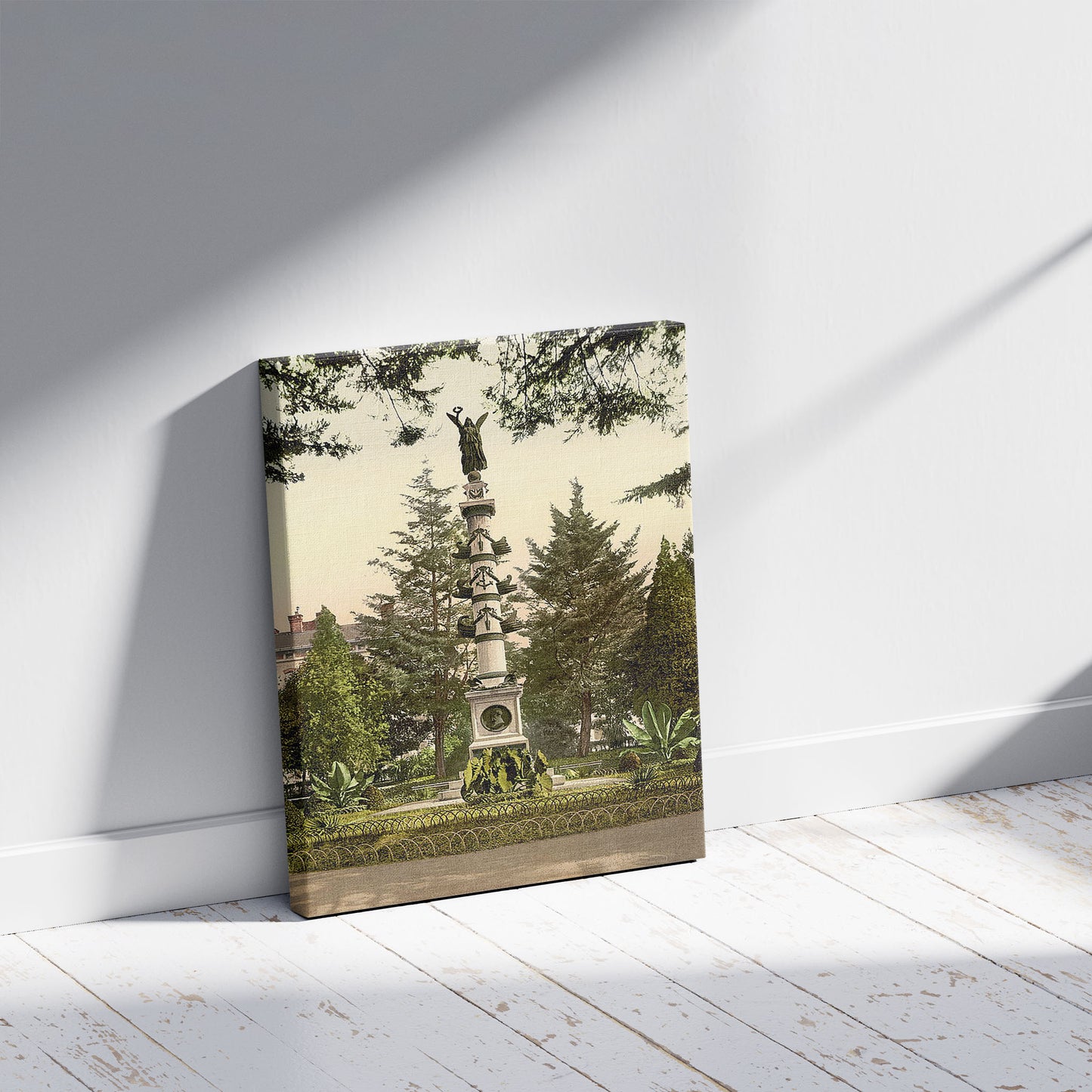 A picture of Pola, Maximilian's Monument, Istria, Austro-Hungary, a mockup of the print leaning against a wall