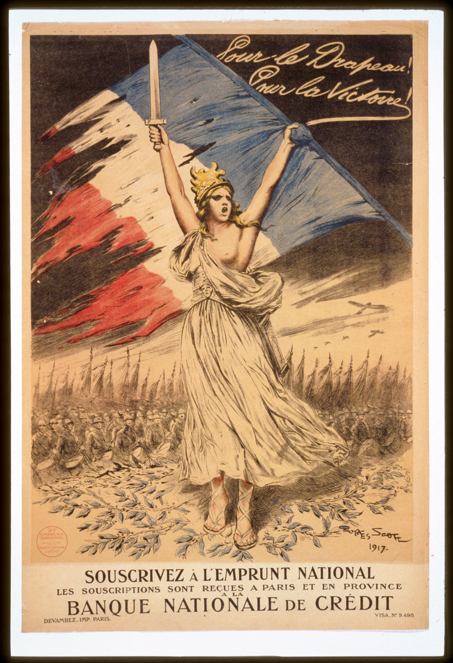 A picture of Pour le drapeau! Pour la victoire! Souscrivez à l'emprunt national . . . Banque nationale de crédit