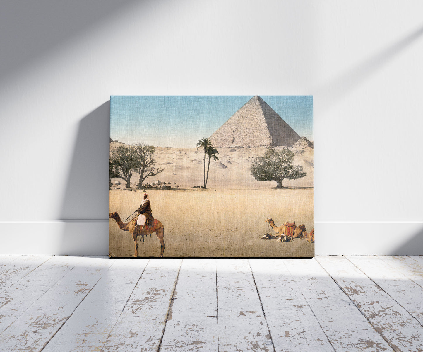 A picture of Resting Bedouins and the Grand Pyramid, Cairo, Egypt