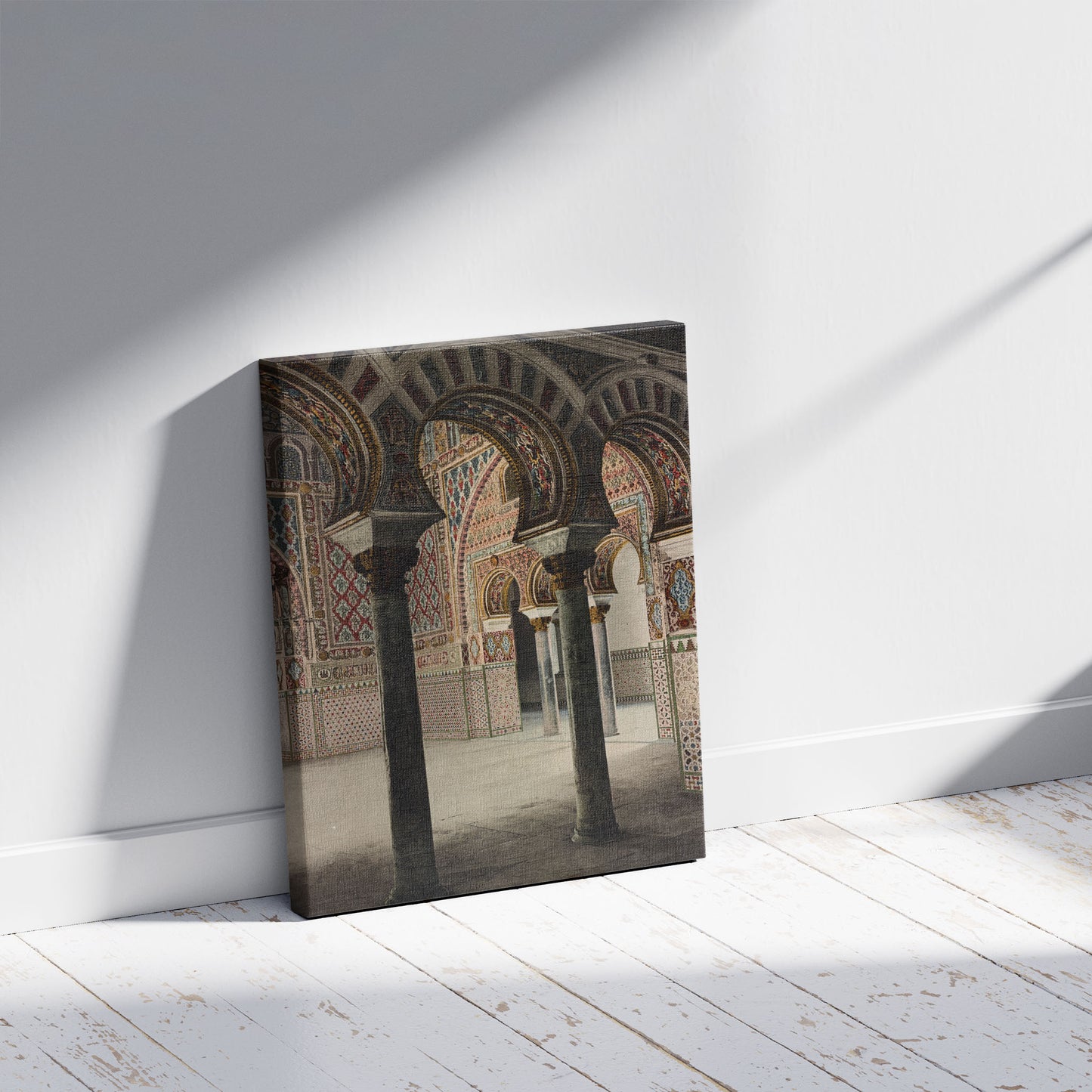 A picture of Sevilla. Alcázar. Salón de Embajadores, a mockup of the print leaning against a wall