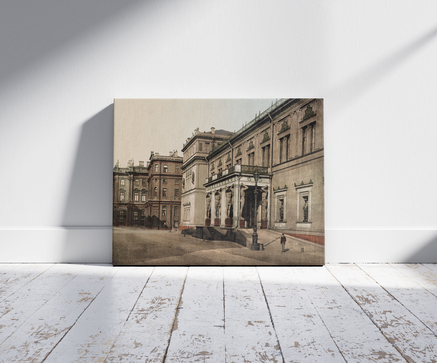 A picture of St. Petersbourg. Musée de l'Ermitage, a mockup of the print leaning against a wall