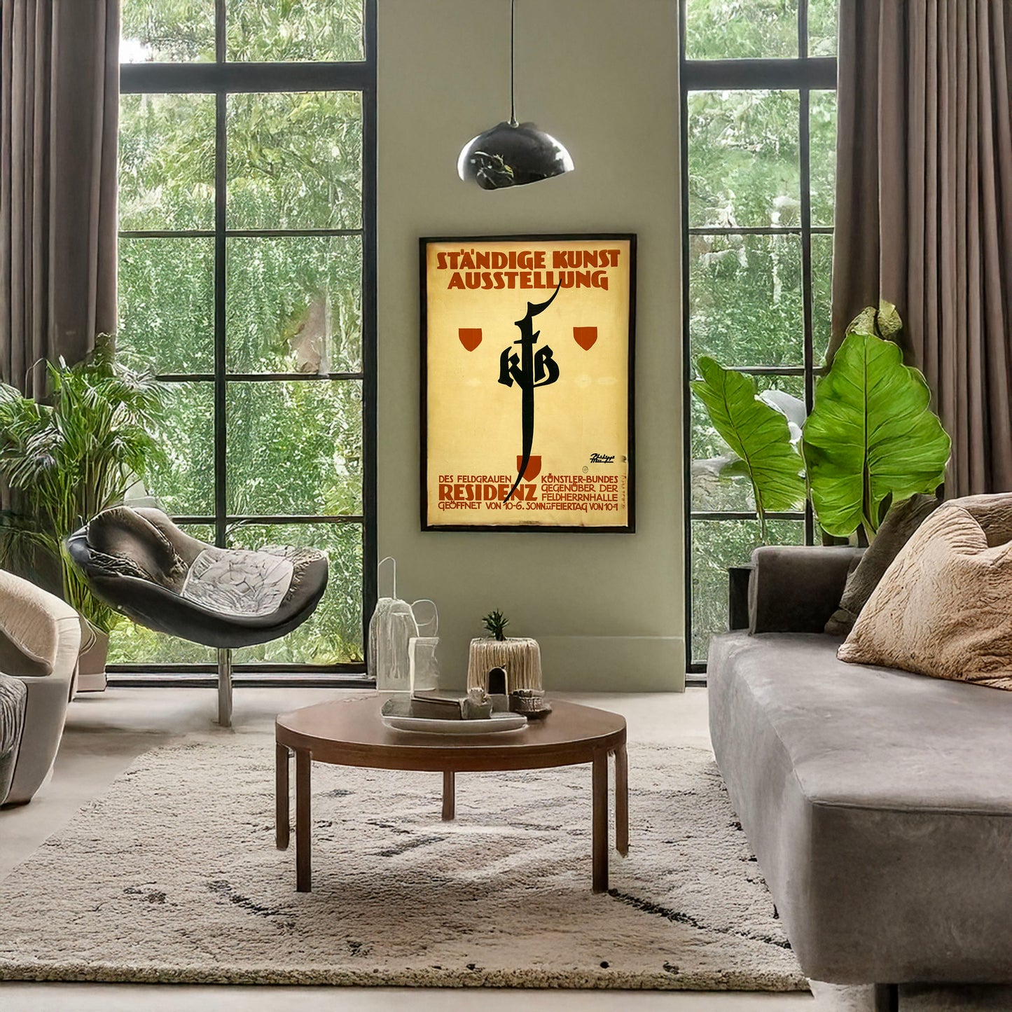 A picture of Ständige Kunst Ausstellung des Feldgrauen Künstler-Bundes ..., a mockup of the print leaning against a wall
