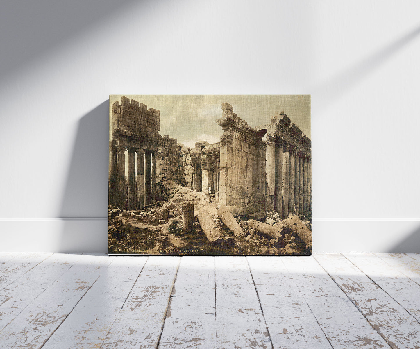 A picture of Temple of Jupiter, the facade, Baalbek, Holy Land, (i.e., Ba'labakk, Lebanon)