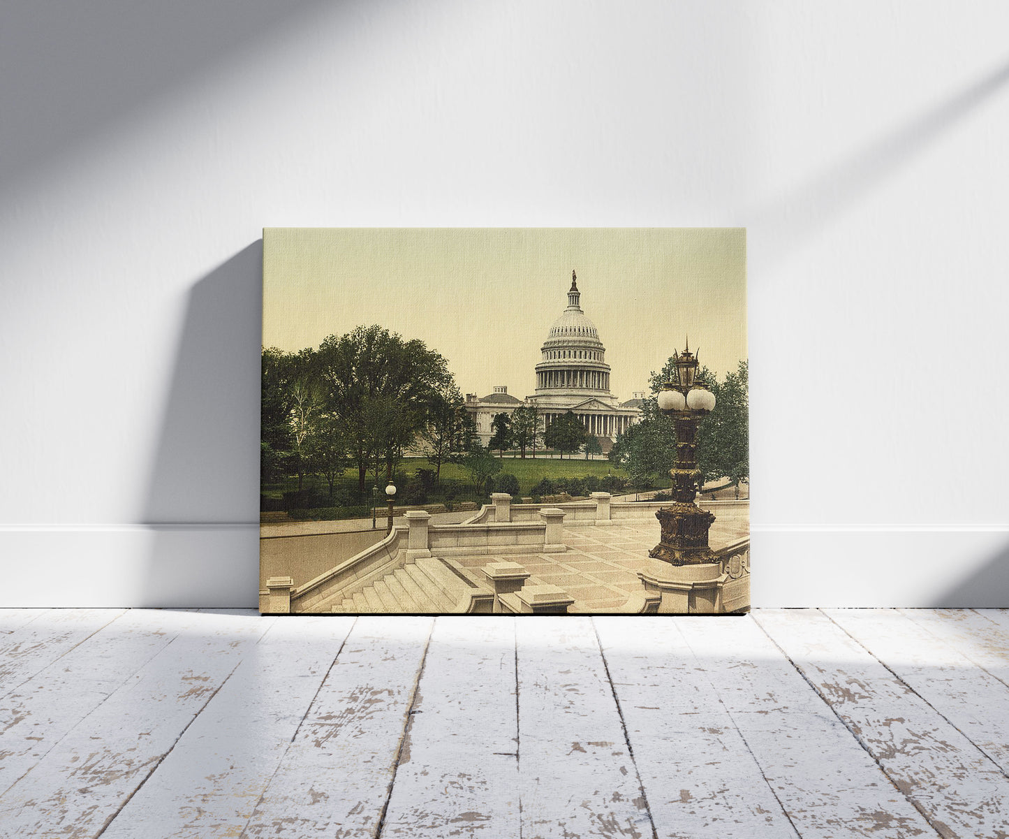 A picture of The Capitol from the Library steps, Washington