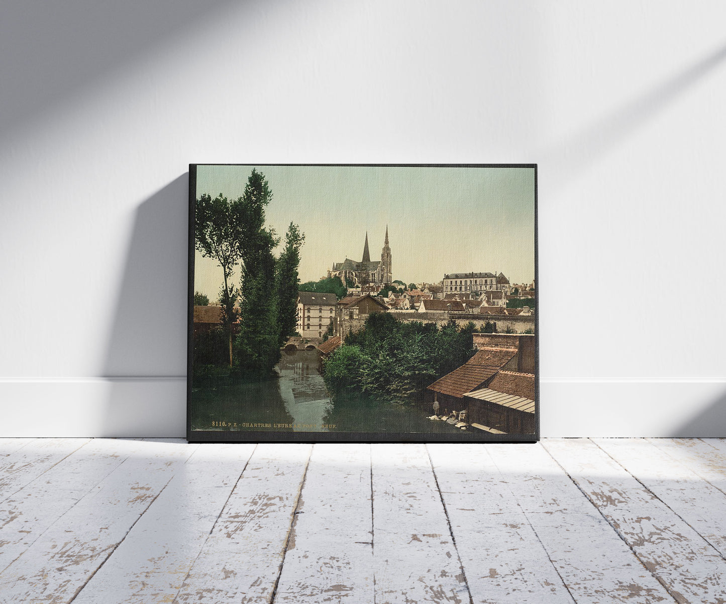 A picture of The Eure and new bridge, Chartres, France