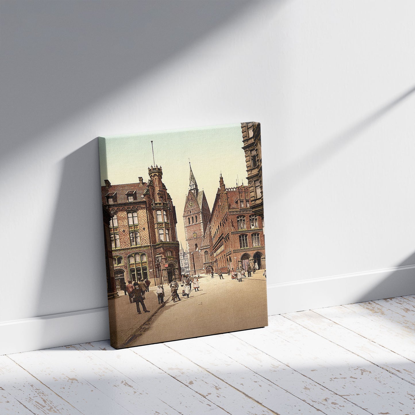 A picture of The Market Church, Hanover, Hanover, Germany, a mockup of the print leaning against a wall