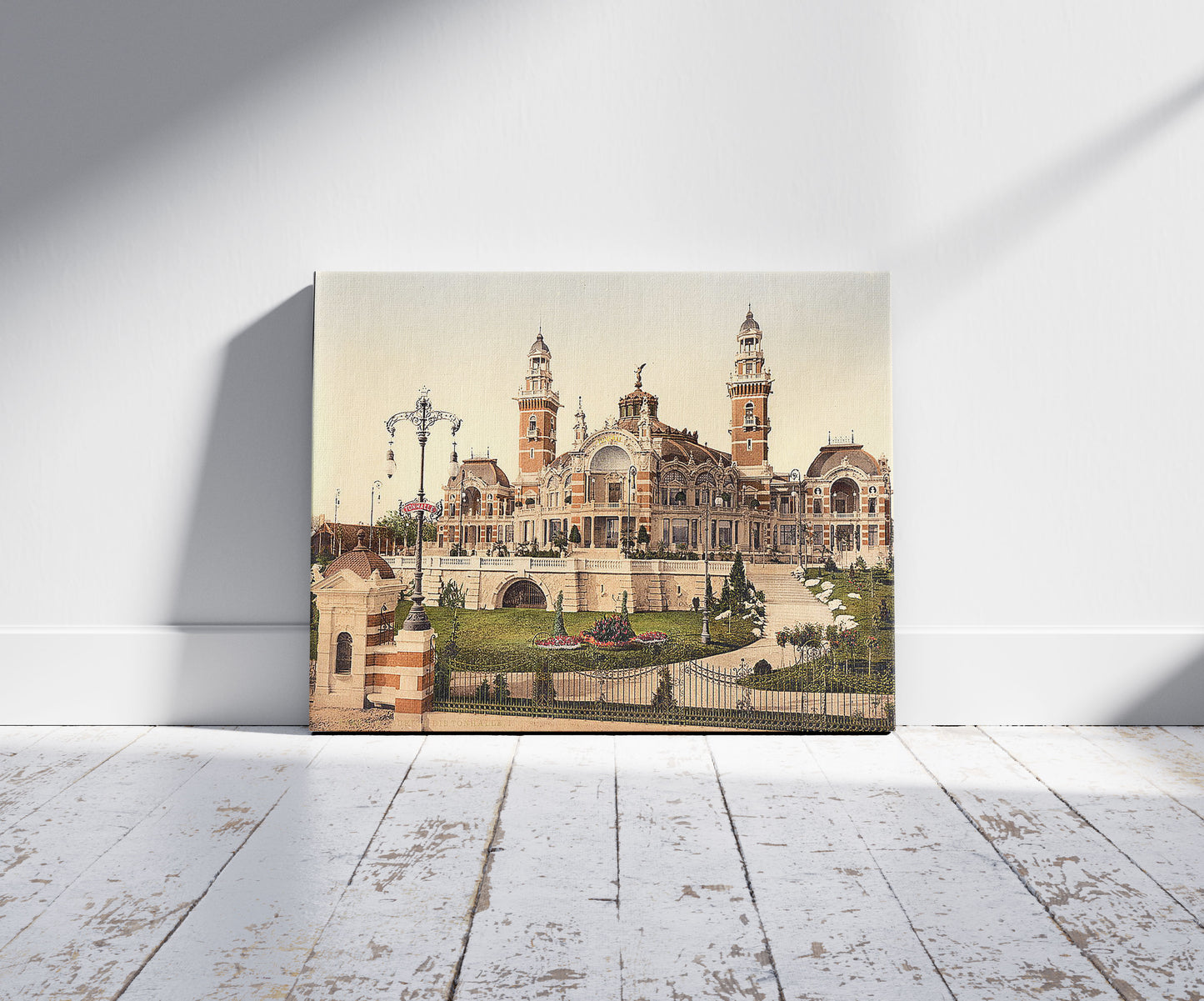 A picture of The Tonhalle, I., Zurich, Switzerland, a mockup of the print leaning against a wall