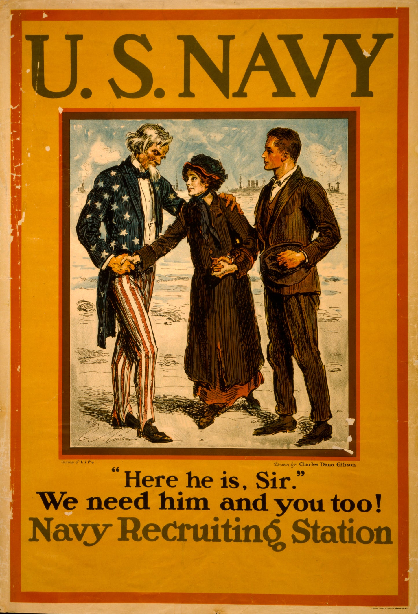 A picture of U.S. Navy--"Here he is, sir"--We need him and you too! Navy Recruiting Station