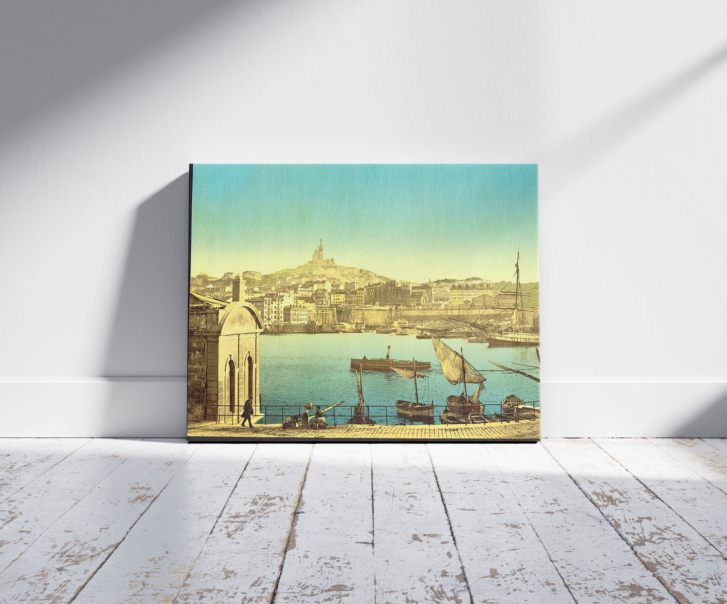 A picture of View of Notre Dame de la Garde and harbor, Marseilles, France