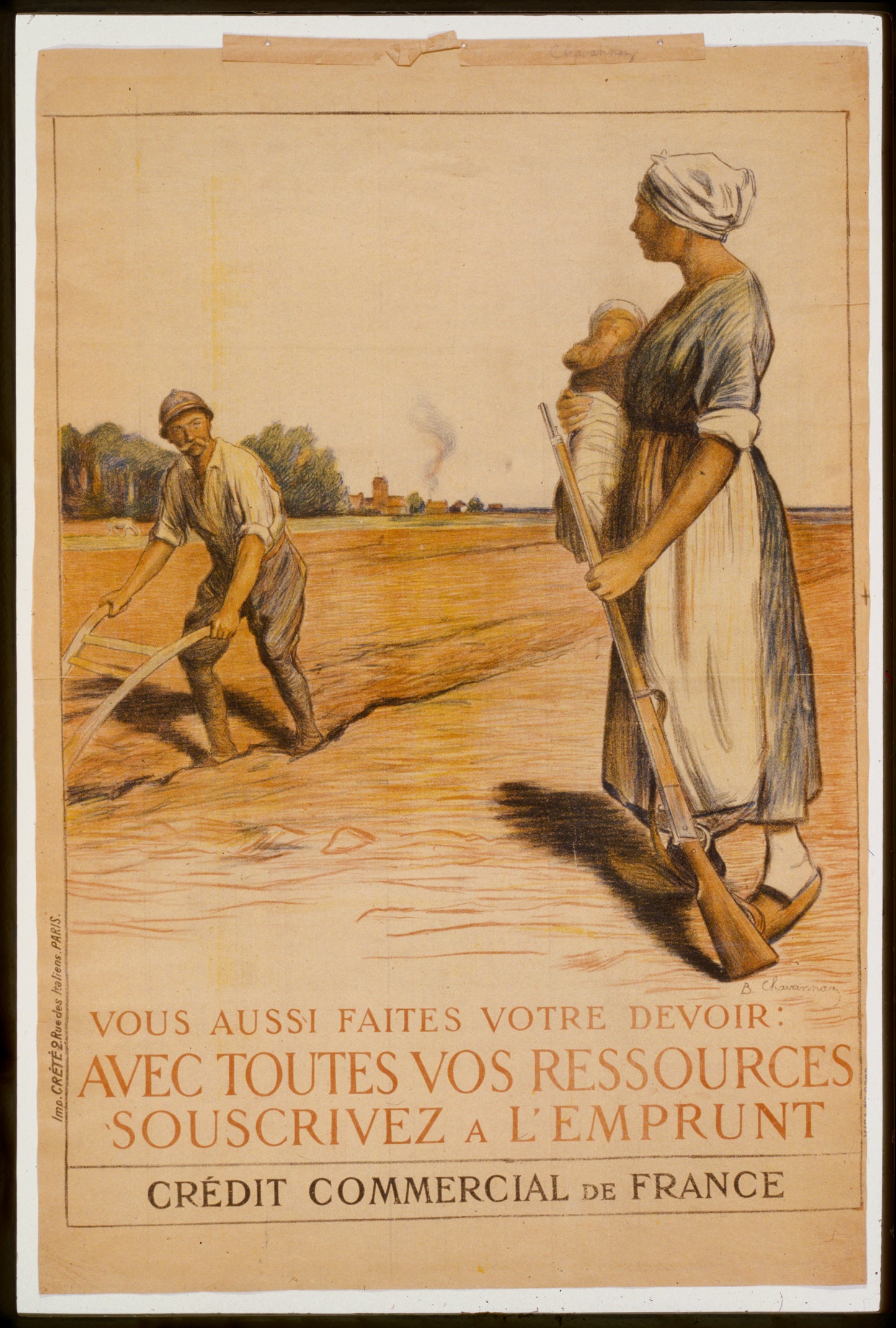 A picture of Vous aussi faites votre devoir : avec toutes vos ressources souscrivez á l'Emprunt. Crédit Commercial de France