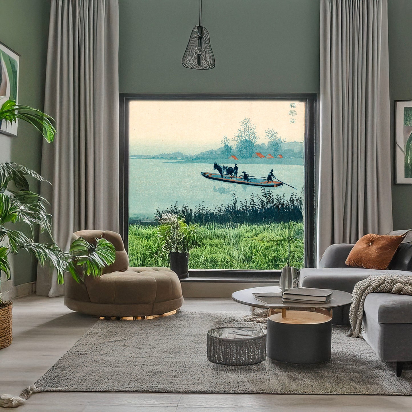 A picture of Watashibune, a mockup of the print leaning against a wall
