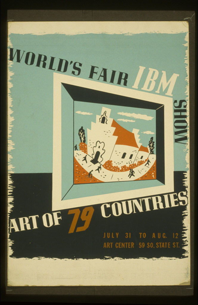 A picture of World's fair IBM show Art of 79 countries.