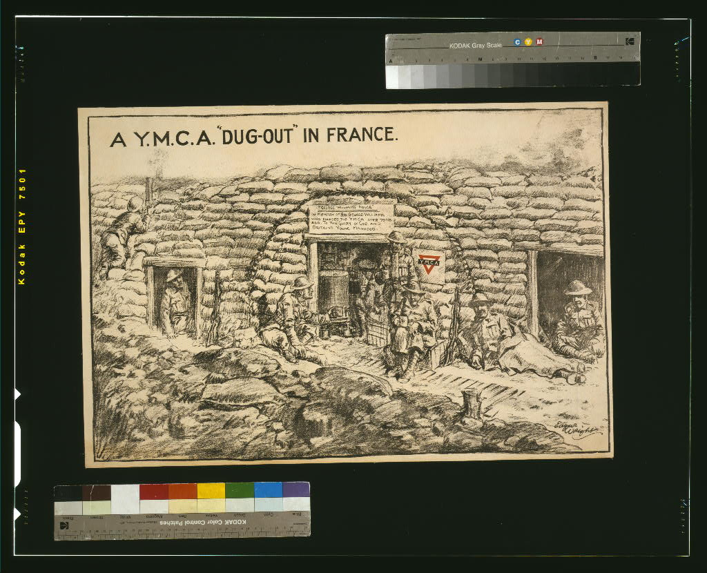 A picture of A Y.M.C.A. "dug-out" in France