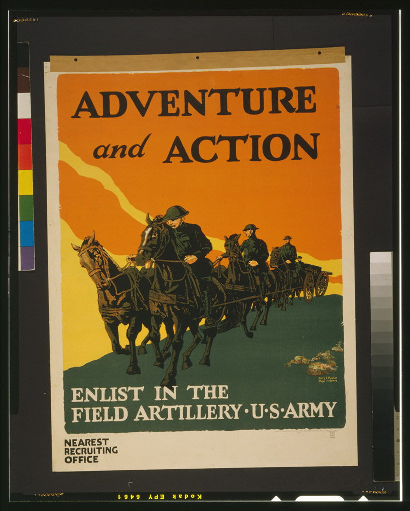 A picture of Adventure and action Enlist in the field artillery, U.S. Army /