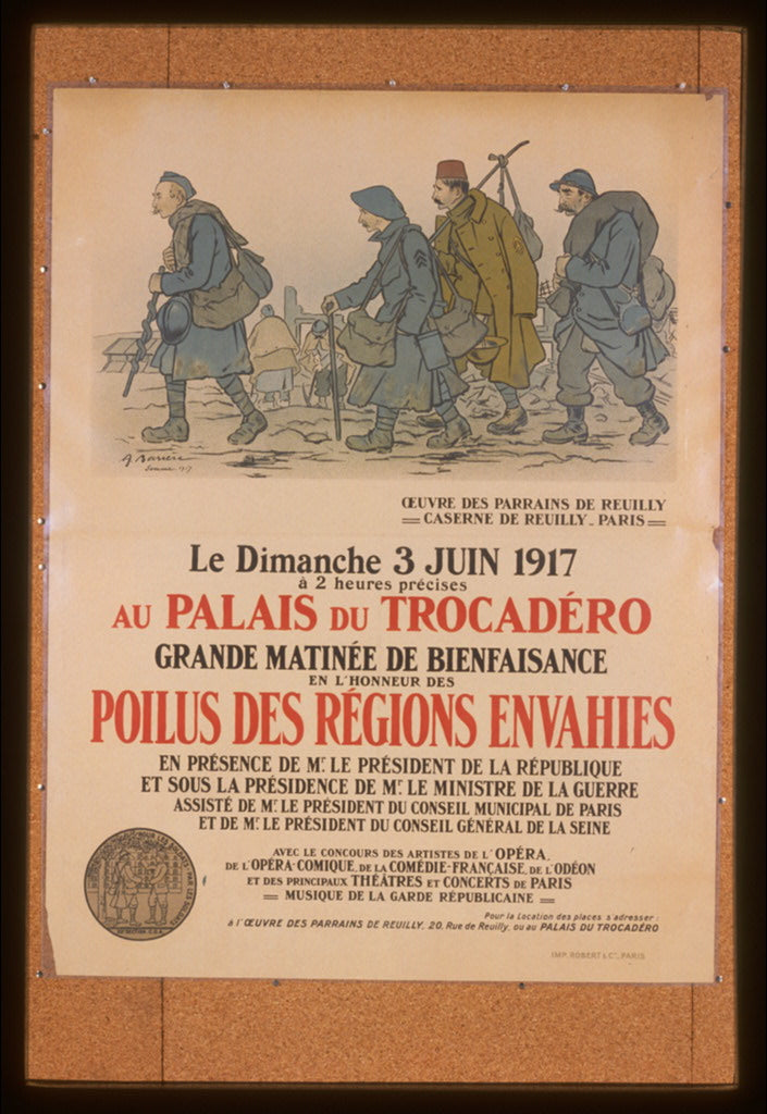 A picture of Au Palais du Trocadéro. Grande matinée de bienfaisance en l'honneur des poilus des régions enhavies
