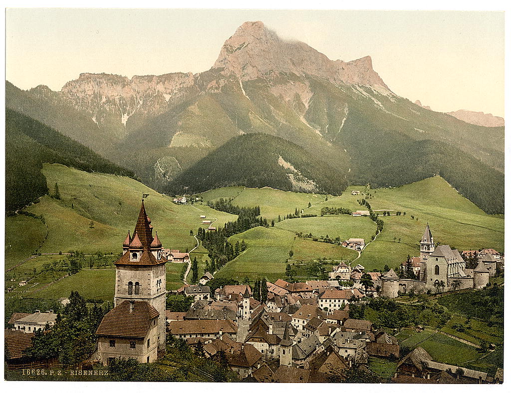 A picture of Eisenerz, general view, Upper Austria, Austro-Hungary
