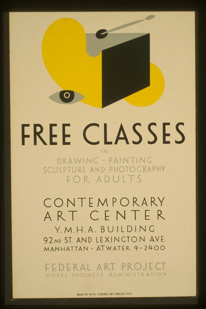 A picture of Free classes in drawing, painting, sculpture and photography for adults