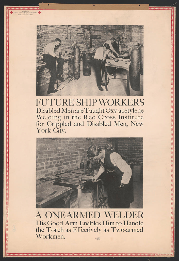 A picture of Future ship workers A one-armed welder.