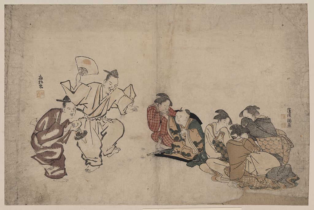 A picture of Manzai o miru joseifujo? to kodomo
