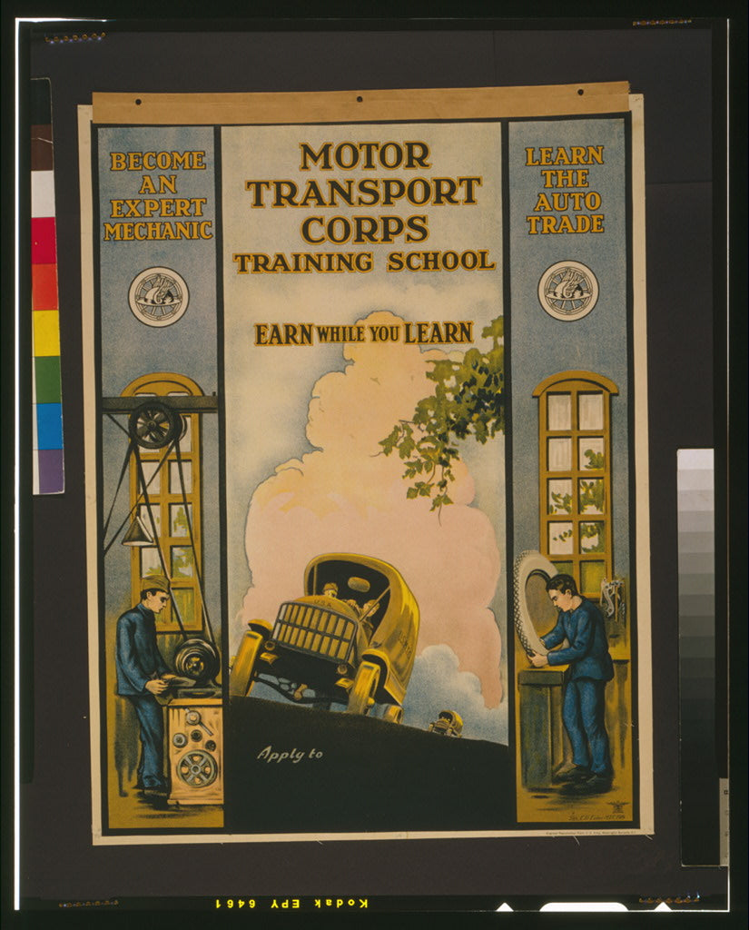 A picture of Motor Transport Corps training school Earn while you learn /