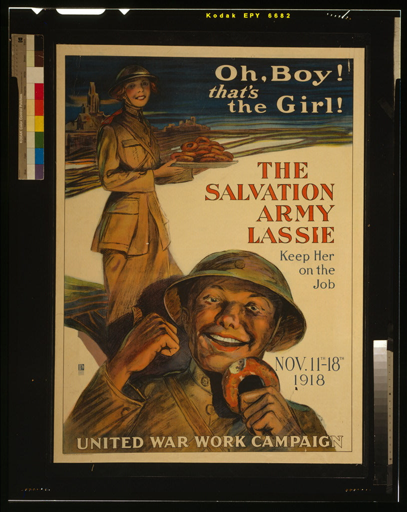 A picture of Oh, boy! That's the girl! The Salvation Army lassie--keep her on the job