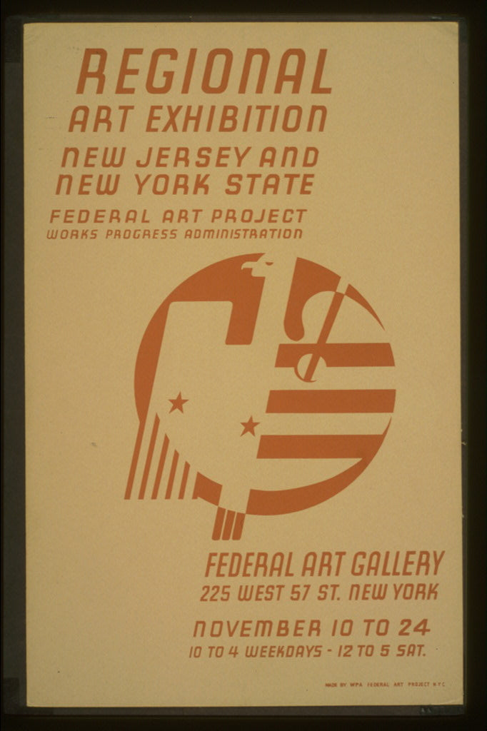 A picture of Regional art exhibition - New Jersey and New York State Federal Art Project Works Progress Administration - Federal Art Gallery.