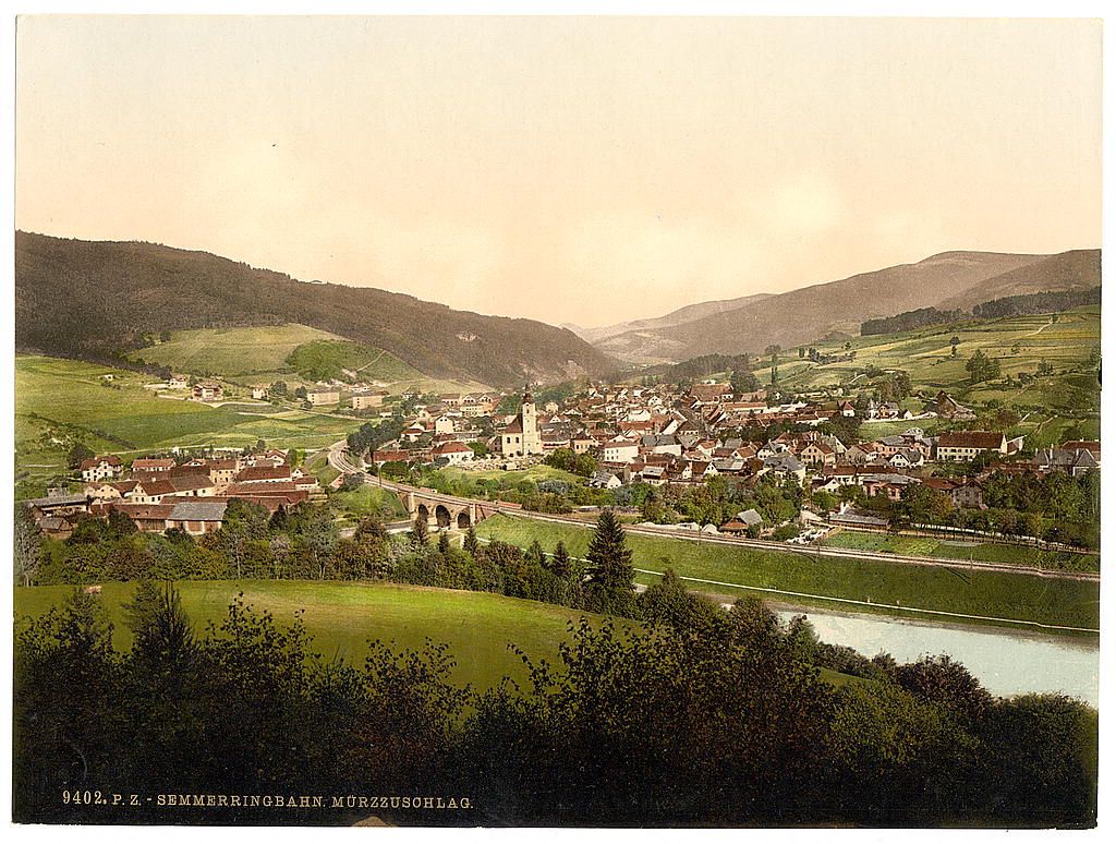A picture of Semmering Railway, Murzzschlag (i.e., Mürrzzuschlag), Styria, Austro-Hungary