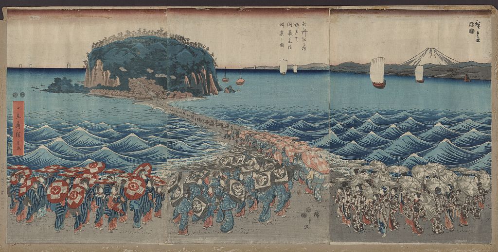 A picture of Sōshu enoshima benzaiten kaichō sankei gunshū no zu