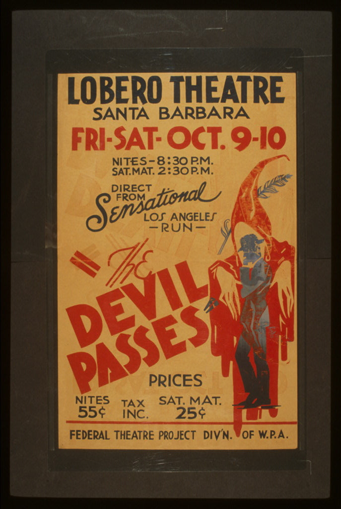 A picture of "The devil passes" Direct from sensational Los Angeles run.